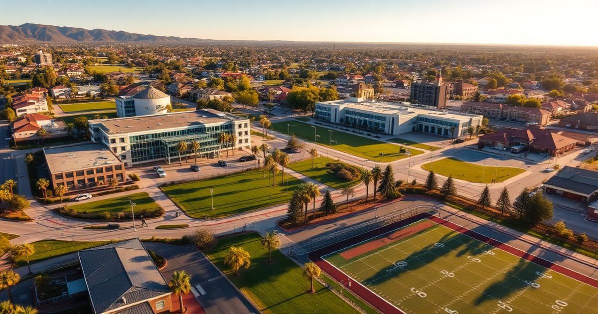Aerial view of a top-rated San Diego County school campus