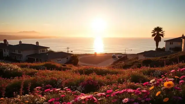 Carlsbad Village Coaster station and beach with the Pacific Ocean in North County San Diego