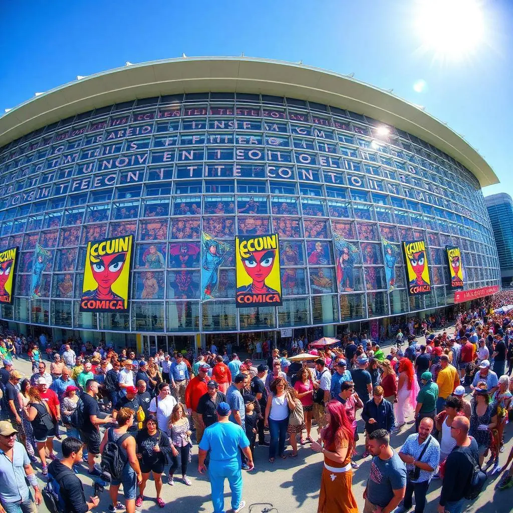 Crowded downtown San Diego street during a large convention weekend