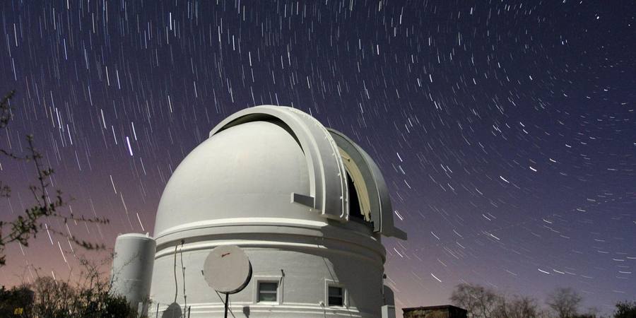Fleet Science Center dome at night