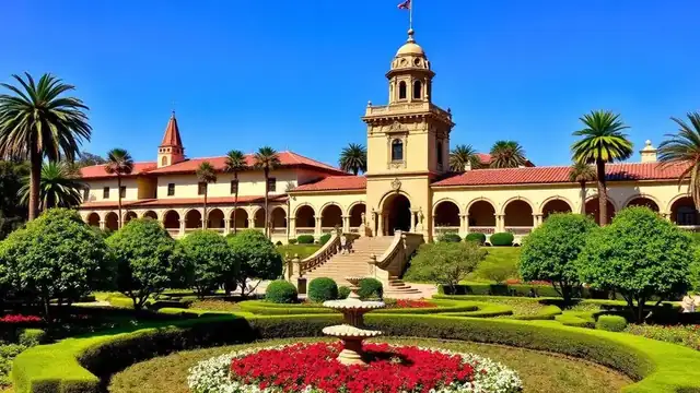 Spanish Colonial Revival architecture in Balboa Park including the California Tower, San Diego