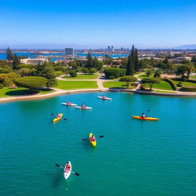 Vista de Mission Bay junto al parque SeaWorld en San Diego