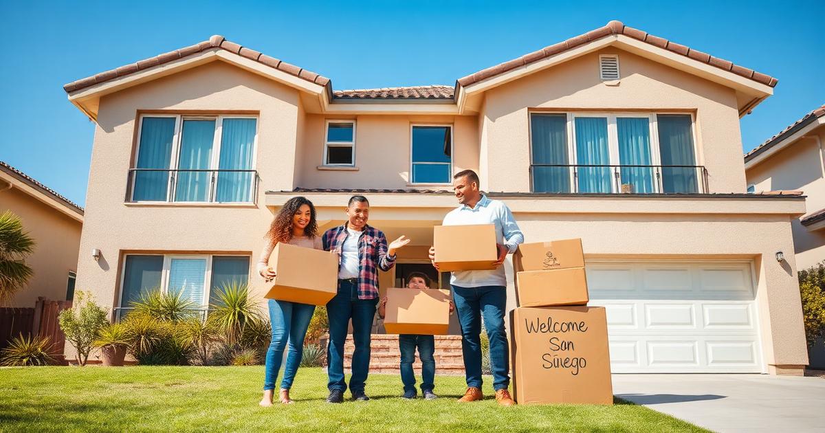 Family moving into a San Diego home near a great school district