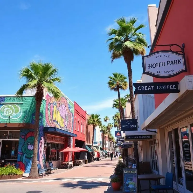 North Park San Diego street with craft breweries, murals, and the Observatory theater marquee
