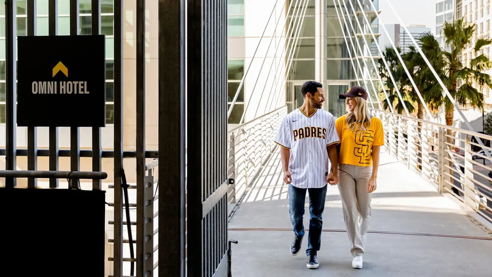 Skybridge from the Omni San Diego Hotel to Petco Park in downtown San Diego