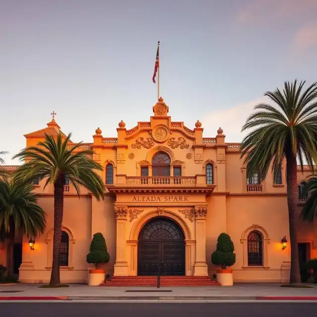 San Diego Balboa Park Spanish Colonial museum architecture at golden hour