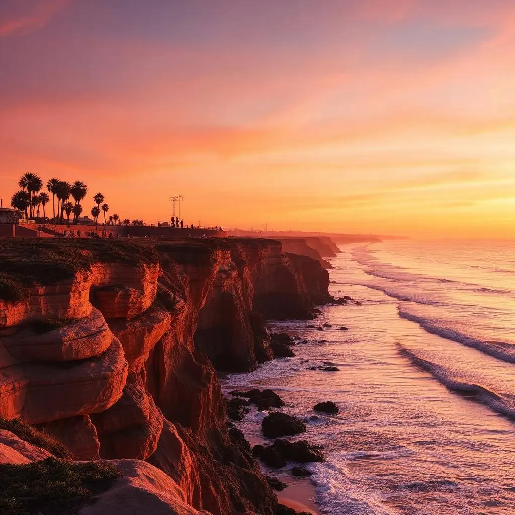 San Diego sunset cliffs overlooking the Pacific Ocean