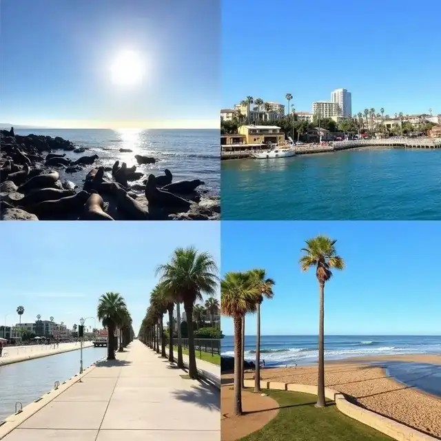 Weekend in San Diego — La Jolla Cove sea lions and Pacific Beach boardwalk with palm trees