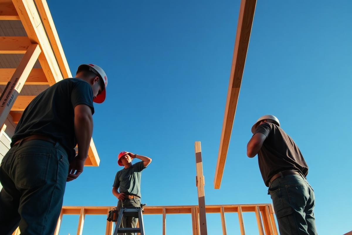 Contractor in a hard hat reviewing plans with a homeowner on a San Diego home remodel job site