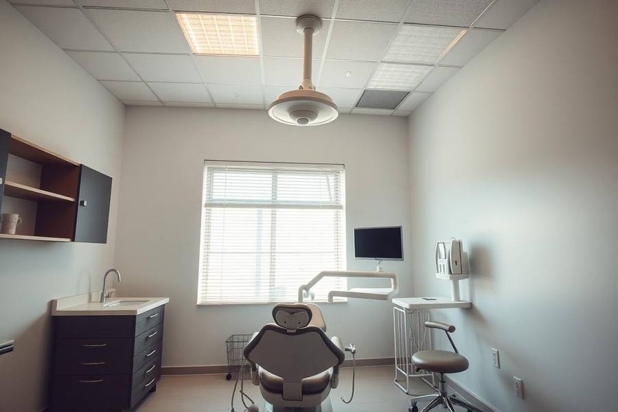 Dentist and hygienist working in a bright modern San Diego dental operatory with natural light