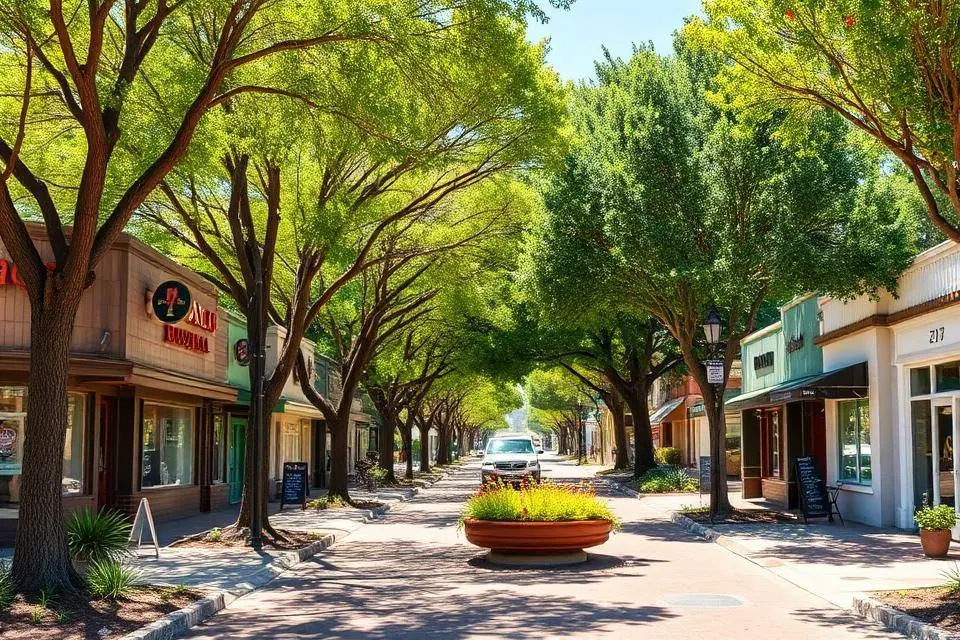 South Park San Diego corner block with craftsman homes, a coffee shop, and tree-lined sidewalks