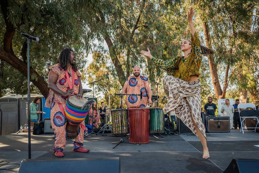 Live cultural performance at the WorldBeat Cultural Center